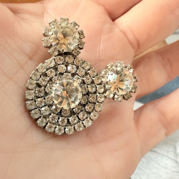 Jewelry - Vintage Mickey Mouse Rhinestone Pin Brooch Disney Glass Crystal Sparkly Bling